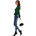 Miniatyrbilde 3 av 5: Kvinners lanterne langarmet bluse retro slim fit sweetheart halsringning skjorte