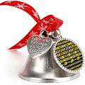 Miniatyrbild 4 av 7: Brott Olycksplats Varning Varning Polis Silverklocka Prydnad Julgransklockor med Röd Snöre Metall Jul Hängande Dekorationer för Semester
