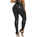 Miniatyrbild 1 av 5: Kvinnors Leggings i konstläder Byxor PU Elastiskt formande höft