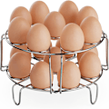 Miniatyrbilde 1 av 5: Eggdamperstativ i rustfritt stål - Stabelbart underlag for 6/8 Quart trykkoker, koker 18 egg, Instant Pot-tilbehør (2 pakker)