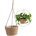 Miniatyrbild 1 av 7: Växtupphängningar Hängande korg Jute rep Hängande blomkorg Korgkorg Fällbar sjögräs Blomkruka Macrame växtupphängningar Suckulent Krukväxt 3