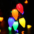 Miniatyrbillede 1 af 7: C7 Pærer Julelys - 50 LED 24ft Jordbær Lyskæde - Fe Lys til Udendørs, Indendørs, Have, Gård, Fest, Hjem, Krans, Girlande,