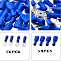 Miniatyrbilde 5 av 5: Terminalsett Isolerte PVC Krympekontakter Flat Connector Blå (100 stk)