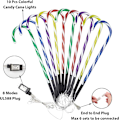 Miniatyrbillede 2 af 7: Candy Cane Udendørs Julelys - 10 Pakke 60 LED 21in Lighted Landskabssti Lyskæde med Hukommelsesfunktion 8 Blinkende Tilstande End-to-End