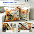 Miniatyrbilde 5 av 5: Set med 4 høstk putetrekk (45 x 45 cm) med Hello Pumpkin-design