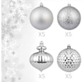 Miniatyrbild 2 av 5: Silver Julgranskulor 20st 3,15-tums Julgransdekorationer Ornament för