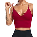Miniatyrbilde 5 av 5: Kvinners langline sports-BH sømløs yoga crop topp medium-low support trenings-BH