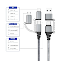 Miniatyrbilde 2 av 5: USB C Multi Hurtiglading Kabel PD 60W 3A Data Synkronisering Nylon Flettet