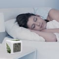 Miniatyrbild 5 av 8: Led-väckarklocka, växt silhouee ormbladstryck digital väckarklocka stämningsljus väckarklocka sovrumsdekorationsklocka mångsidig väckarklocka vit vit