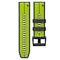 Miniatyrbillede 3 af 5: For Garmin Fenix 7x lodrette striber to-farvet silikone urrem LUL Limes Dark Blue