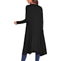 Miniatyrbillede 5 af 5: Kvinder Plus Størrelse Lang Åben Front Drape Maxi Cardigan Letvægts Duster Lang