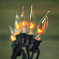 Miniatyrbilde 6 av 7: Flimrende flammelyssnor 10Ft Halloween C18 utendørs lyssnor, flimrende rav julelys med 10 E12 sokkelflammepærer for flamme