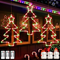 Miniatyrbilde 1 av 5: Julevindulys 3-pak batteridrevne LED-trelys 8 moduser timer