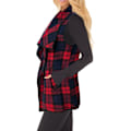 Miniatyrbillede 2 af 4: Dame Vest Lapel Åben Front Buffalo Plaid Ærmeløs Cardigan Jakke Frakke med