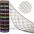 Miniatyrbillede 1 af 5: Deco Mesh 10 tommer x 30 fod, sort mesh stof med farverig metallisk folie,