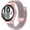 Miniatyrbillede 1 af 5: Milansk rem til Samsung Galaxy Watch 4 Active 2 Huawei Watch Gt2 Magnetisk spænde Metal Åndbar Rem Til Amazfit Gtr Rose pink Strap width 20mm