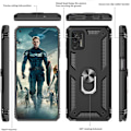 Miniatyrbillede 3 af 6: til Moto G Stylus 2021 etui i militærkvalitet med støttefod og 2 skærmbeskyttere i hærdet glas - Sort [Ikke til 5G/2020] Sort