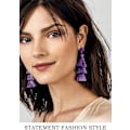 Miniatyrbilde 2 av 5: Fargerike lagdelte duskøreringer Bohemian lagdelte dusk drusy stud dangle drop