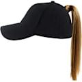 Miniatyrbillede 1 af 5: Dame Ponytail Baseball Cap Messy Høj Knold Justerbar Plain Trucker Dad Hat