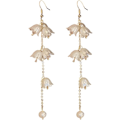 Miniatyrbillede 1 af 5: Bell Orchid Flower Dangle Drop Hook Øreringe til Kvinder Piger Yndig Perle