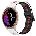 Miniatyrbillede 1 af 5: Til Garmin Venu 20mm Tricolor Åndbar Silikone Urrem IYF White-Black-Red