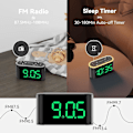 Miniatyrbild 4 av 9: Hög ljudande väckarklockradio för tunga sovare, 7-färgad nattlampa, enkel att ställa in, 000 % dimmer, 3 ljudjusterbar volym, FM-radio med sömntimer,