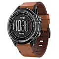 Miniatyrbild 1 av 5: För Garmin Fenix 3 Hr 26mm Läder Stål Spänne Klockarmband LVV Brown