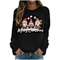 Miniatyrbillede 1 af 4: Glædelig jul print sweatshirts til kvinder lange jumpere kjole i