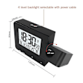 Miniatyrbillede 4 af 5: Projektionsvækkeur til soveværelse med termometer Hygrometer Digital projektionsur Dæmpbar LED-skærm med USB-oplader 180 drejelig med Dua