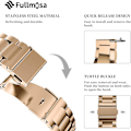 Miniatyrbillede 5 af 8: Quick Release Metal Kæde Urrem, Rustfrit Stål Lænke Urrem Armbånd 16mm, 18mm, 19mm, 20mm, 22mm eller 24mm, Passer til Galaxy Watch Rose