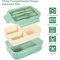 Miniatyrbillede 2 af 5: Frokostboks, 1400 ml Bento Frokostboks til voksne og børn, Frokost