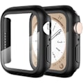 Miniatyrbillede 1 af 5: 2-pak Etui Designet til Apple Watch Series 8 / Series 7 (45 mm) Slankt Etui m/Indbygget Skærmbeskytter af Hærdet Glas - Sort