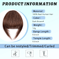 Miniatyrbilde 3 av 5: Clip in Bangs 100% Menneskehår Extensions Franske Bangs Fringe
