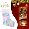 Miniatyrbild 7 av 7: Julklapp, Personliga Julklappsstrumpor 2-pack Holografisk Regnbåge Tie Dye Swirl Färggradient 45,7 cm Julstrumpor Hängande