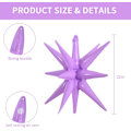 Miniatyrbillede 2 af 5: 4 stk. 22 tommer 4D lilla Starburst Cone Mylar balloner 14 Point Star