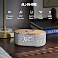 Miniatyrbillede 2 af 7: Vækkeur Bluetooth FM-radio: 10W stereohøjttaler - Hurtig trådløs opladning til iPhone Samsung - Dæmpbar urradio til soveværelse Grå -