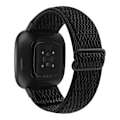 Miniatyrbillede 2 af 5: For Fitbit Versa 4 / Sense 2 Universal Wave Nylon Watch Band MYY Black
