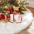 Miniatyrbillede 1 af 5: 48 tommer juletræsskørt i imiteret pels juletræsskørt julepynt