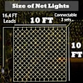 Miniatyrbild 3 av 6: Nätljus utomhus, 480 LED paviljongnätljus, 10×10 FT anslutningsbara ljusslingor med 8 belysningslägen, LED-nätljus för buskar, trädgård, 10×10
