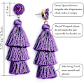 Miniatyrbilde 3 av 5: Fargerike lagdelte duskøreringer Bohemian lagdelte dusk drusy stud dangle drop