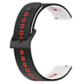 Miniatyrbild 2 av 5: För Garmin Venu 2 Plus 20mm Trefärgad Andningsbar Silikonklockarmband DWZ Black-White-Red