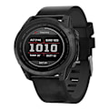 Miniatyrbillede 1 af 5: For Garmin Tactix 7 26mm Læder Stål Spænde Urrem LBC Black