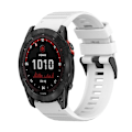 Miniatyrbillede 1 af 5: Til Garmin Fenix 7x 26mm Horisontal Tekstur Silikone Urrem Med Fjernelsesværktøj WKD White