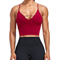 Miniatyrbilde 4 av 5: Kvinners langline sports-BH sømløs yoga crop topp medium-low support trenings-BH