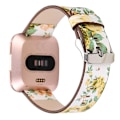 Miniatyrbild 4 av 5: För Fitbit Versa 1 / 2 Blommönster Klockarmband VUJ White Yellow