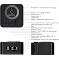 Miniatyrbild 8 av 8: Bluetooth-högtalare med digital väckarklocka, trådlös laddare, FM-klockradio, atomur väckarklocka för sovrum, tunga sovande vuxna, svart