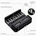 Miniatyrbillede 4 af 5: Lcd Universal Batterioplader - 8 Bay Aa /aaa /c /d Batterioplader