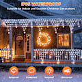 Miniatyrbillede 3 af 8: Julelys Net, 13,5ft 196 LED Vandtætte Udendørs Juledekorationer, 8 Tilstande LED Netlys med Fjernbetjening, Dæmpbare Netlys med 11