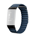 Miniatyrbillede 1 af 5: 18mm Magnetisk Læder Rem Til Fitbit Charge 4 / 3 ILT Midnight Blue