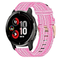 Miniatyrbillede 1 af 5: Til Garmin Venu 2 Plus 20mm Nylon Flettet Rem RIP Pink